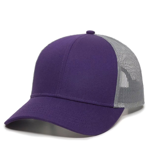 Casquette Trucker 6 Panneaux Gris Violet en Maille Réglable avec Fermeture Snapback – Casquette de Baseball Classique Décontractée – Personnalisable avec Logo – Vente Flash - Product Image 1