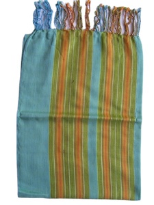 Handloom Heritage Long Écharpe tricotée Édition classique à rayures avec motif de vagues tissées Écharpe tissée artisanale d'été - Product Image 2