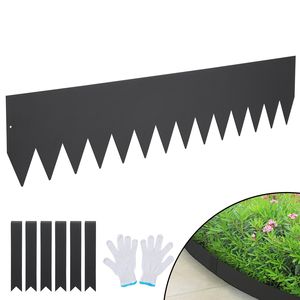 Set da 4 Bordure per Giardino in Acciaio da 100 cm x 20 cm con 6 Clip, Pieghevoli a Martello, Attrezzi da Giardinaggio - Product Image 1