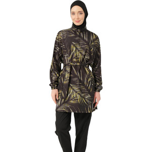 Traje de Baño Burkini de Poliéster/Spandex para Mujer Musulmana, Conjunto de 2 Piezas con Corte Alto, Estampado, Secado Rápido, Transpirable, Ropa de Playa - Product Image 6