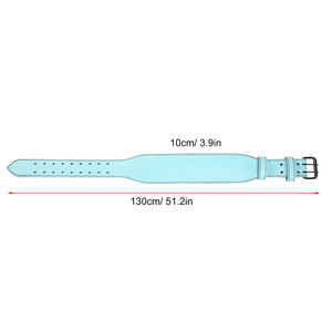 Cinturón de Levantamiento de Pesas de Cuero Azul Claro de 130 cm con Hebilla Ajustable, Soporte Lumbar para Entrenamiento de Fuerza, Unisex, para Gimnasio - Product Image 1