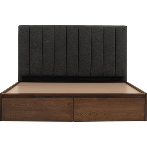 Modern Upholstered Headboard Panel <b>Bed</b> <b>with</b> <b>Storage</b> Drawers Fabric Upholstered <b>Bed</b> Frame Custom Made - Product Image 2