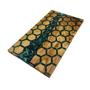 เขียงไม้มะกอกงานศิลป์ทำจากเรซินอีพ็อกซี่ไม้ธรรมชาติปรับขนาดได้เขียงอเนกประสงค์ในครัว - Product Image 3