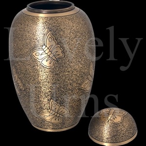 Urnas funerarias antiguas al por mayor con diseño de mariposa en 2 tamaños, medianas para adultos, contenedor conmemorativo para cenizas. - Product Image 3