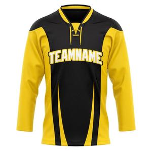 Maillot de hockey sur glace vêtements de sport 100% polyester respirant uniforme d'équipe OEM maillots de hockey imprimés en couleur personnalisée avec numéro et nom - Product Image 1