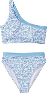 Traje de baño de dos piezas para mujer con corte alto, de un solo hombro y diseño recortado - Product Image 3