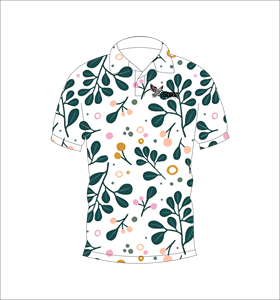เสื้อโปโลลายดอกไม้พิมพ์ลายแบบซับลิเมชั่น แขนสั้น สวมใส่สบาย เหมาะสำหรับกีฬากอล์ฟและทีมกีฬา - Product Image 1