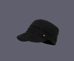 Beige Suede Cadet <b>Boy</b> Hat with Gold Heart Buckle Adjustable Cadet <b>Cap</b> - Product Image 6