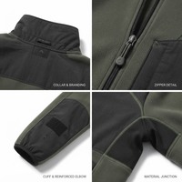 Blouson bomber en velours côtelé vert olive pour homme, avec empiècements noirs, col rond, fermeture éclair, coupe-vent décontracté, streetwear d'automne