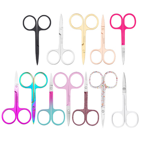 Eyebrow Cutting Scissors Straight Blade Tip Rose Gold Stainless Steel Beauty <b>Tools</b> for <b>Cuticle</b> Care - Product Image 1