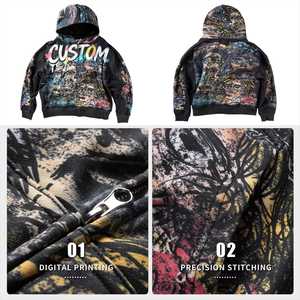 High Quality Custom 3D Puff Printing logo Pullover 100% Cotton 450 GSM <b>Tie</b>-<b>dye</b> Acid Wash Winter Hooded Men's Sweatshirt <b>Hoodies</b> - Product Image 3