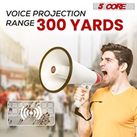 Mégaphone 50W à 5 Noyaux, Haut-parleur PA Type Corne de Bœuf avec Portée de 300M, Sirène Puissante, Amplificateur Vocal Portable