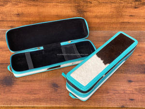 Le plus récent en cuir de vachette fait à la main résistant à la chaleur Turquoise fer à friser étui femmes occidentales parfait organisateur de voyage pour les outils de cheveux - Product Image 6