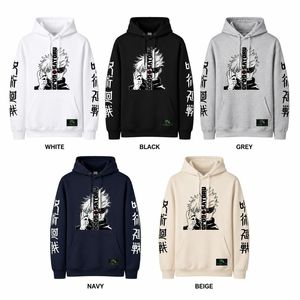 เสื้อฮู้ดลายการ์ตูนอนิเมะแบบกำหนดเองสำหรับผู้ชาย เสื้อสเวตเชิ้ตผ้าฟลีซสไตล์ญี่ปุ่น สตรีทแวร์ โรงงาน OEM ขายส่ง - Product Image 4
