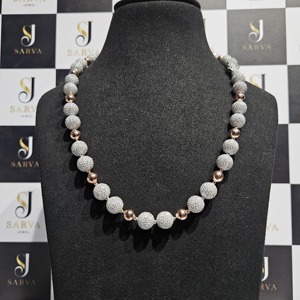 925 Silver Moissanite Ball Bead Necklace Hip Hop <b>Iced</b> <b>Out</b> Beaded <b>Chain</b> Luxury Unisex Statement Jewelry OEM ODM - Product Image 1