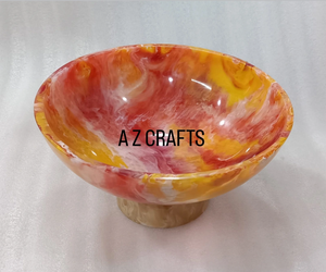 Tazón de Resina para Servir, Vajilla para la Cena, Precio Económico, Hecho a Mano, Ecológico, Tazón de Frutas de Resina con Flores Reales, Artículo de Regalo - Product Image 3