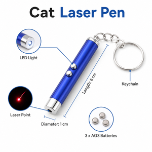 Factory Direct Sale Eco-Friendly Metal Sport Cat Interactive LED Light Torch Laser Pointer - Product Image 5