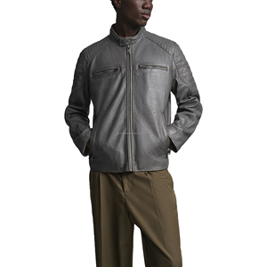 Men's Vintage Fashion Leather <b>Jacket</b> Bomber Motorcycle Rider Casual Outerwear Genuine Leather Manufacturer - Product Image 6