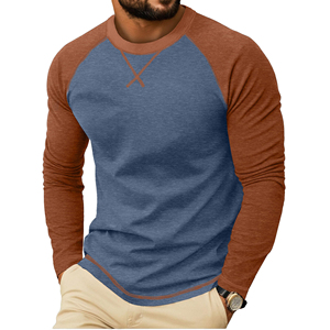 <b>Men's</b> Cotton Full Sleeve T-shirt Long Sleeve Crew Neck Breathable Comfortable Casual Wear Soft <b>Stretch</b> Cheap Price <b>Men</b> T-shirts - Product Image 3