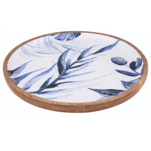 Plato de madera esmaltado de última tendencia para servir frutas y ensaladas, ideal para catering, hogar y hoteles. - Product Image 1