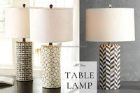 Nouvelle arrivée Lampe de table ronde en incrustation d'os Meilleure conception en zigzag Lampe d'éclairage intérieur en incrustation d'os par Craftsy Home