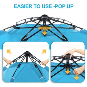 Tenda da Spiaggia Blue YJ a Montaggio Rapido con Palo in Fibra di Vetro e Tessuto Oxford - Product Image 4