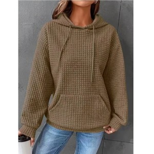 Pull-over décontracté pour femme à manches longues, col chemise, en coton/fibre de bambou côtelé, couleur unie - Product Image 3