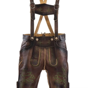 Pantalones Cortos de Cuero Auténtico Estilo Bávaro, Diseño Nuevo y Elegante, Transpirables, con Tirantes, Traje Tradicional Alemán, Precio de Fábrica - Product Image 6