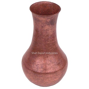 Vases à fleurs en métal couleur cuivre au Design martelé pour mariages événements fêtes décoration Vase à fleurs fait main de grande taille - Product Image 4