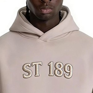 Sudadera con Capucha Personalizada de Marca Privada con Logotipo Bordado en 3D, 100% Algodón, Felpa Cepillada, Transpirable, para Hombre, Talla Grande - Product Image 3