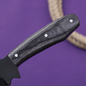 Cuchillo Skinner de Hoja Fija con Punta Caída, Recubrimiento de Polvo de Acero al Carbono, Mango de Madera Pakka de Grado Industrial, OEM Personalizado - Product Image 4