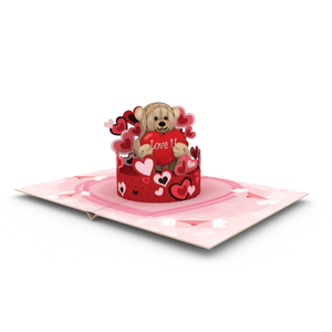Tarjeta de felicitación 3D con diseño de oso de peluche, temática romántica, hecha a mano, con sobre, tarjeta de San Valentín 3D para enamorados. - Product Image 2