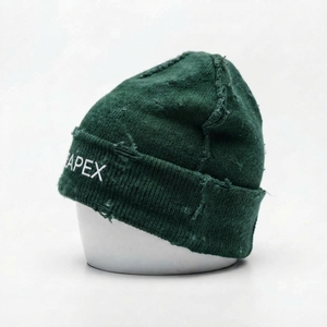 Men's Green <b>Beanie</b> Hat Knit Cuffed Winter Cap Unisex Streetwear <b>Skull</b> Cap Custom Logo Wholesale Fashion Accessory - Product Image 3