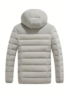 Autumn Winter New Puffer Jacket <b>Warm</b> <b>Waterproof</b> Windproof Puffer Coat Stand Collar Hood Casual Style Canvas Fabric Puffer Jacket - Product Image 2