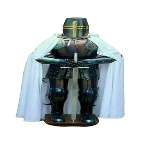 Traje de armadura de coraza Medieval, disfraz de Halloween, acabado negro antiguo, protectores de brazo de pierna, disfraz de armadura completa - Product Image 6