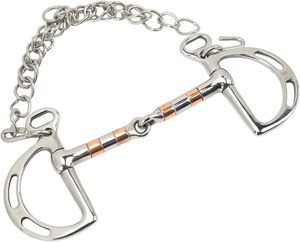 Bocado de caballo de acero inoxidable y cobre con cadena para boca de caballo de 125 mm - Product Image 2