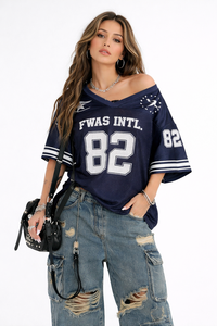 Camiseta Deportiva Personalizada de Fútbol Americano, Talla Grande, de Malla de Una Sola Capa, Holgada, para Fanáticos del Fútbol Americano - Product Image 6