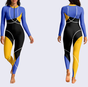 Traje de Baño de Protección Solar para Mujer, Traje de Buceo con Parches, UPF50+, Secado Rápido, Alta Elasticidad, Cierre Frontal, para Surf, Buceo, Snorkel, Verano - Product Image 1