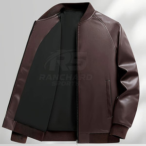 Veste bomber en cuir de vache véritable pour homme, fermeture éclair classique, vêtement d'extérieur décontracté chaud pour l'hiver, séchage rapide, écologique, respirant - Product Image 2