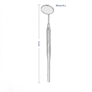 Miroir buccal dentaire 4-12 cm, argenté, avec poignée moletée, instrument manuel de classe I - Product Image 6