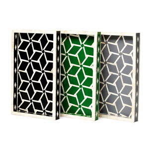 Bandeja de Servir de Lujo con Incrustaciones de Madreperla |   Bandeja de Madera Hecha a Mano para Ramadán y Eid, Decoración para el Hogar, Utensilios de Cocina y Regalo Árabe - Product Image 1
