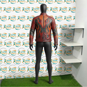 Vestes en cuir véritable pour hommes, style bomber, prix de gros, style classique, fermeture éclair intégrale, col rabattable, veste de moto pour homme - Product Image 3