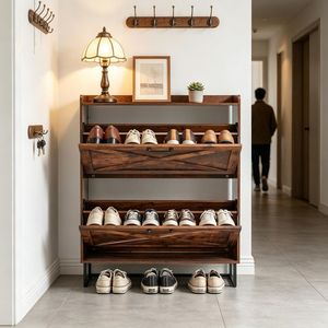 Organizzatore per Scarpe in Stile Rustico con Ripiani Regolabili, Mobile Salvaspazio per Ingresso e Soggiorno - Product Image 4
