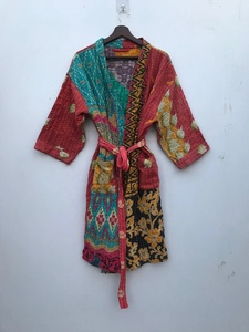 มาใหม่ Kantha วินเทจผ้าฝ้ายหลากสีวินเทจ kantha ผ้าแจ็คเก็ตสําหรับผู้หญิง - Product Image 2