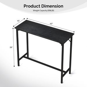 Tavolo da Bar 43 Pollici con Piano in MDF Resistente e Struttura in Metallo, Capacità 95 kg, Tavolo Alto da Cocktail per Cucina/Bar/Caffè/Controsoffitti - Product Image 2