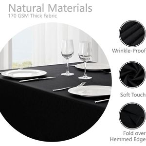 Tovaglia Rettangolare 52x70 Pollici Impermeabile in Lino Testurizzato, Resistente alle Macchie e alle Pieghe, Lavabile, Tessuto Decorativo per Tavolo - Product Image 4