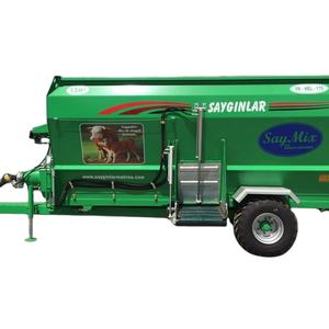 Wagon mélangeur d'aliments de haute qualité 13m3, vis sans fin horizontale, wagon d'alimentation robuste, cellule de pesage numérique - Product Image 1