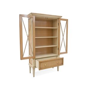 French Vintage Wooden <b>Bookcase</b> Glass Door Display Cabinet Luxury Antique Storage Cupboard Living Room Home Office Apartment - Product Image 2