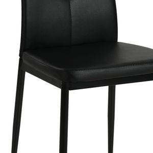 Ensemble de 4 chaises de salle à manger en similicuir noir avec structure en bois et pieds en acier - Product Image 6