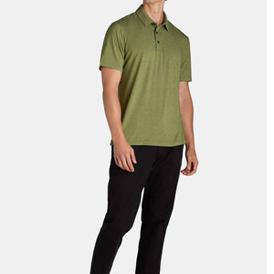 Polo personnalisé en polyester, vêtements de sport vert respirant pour homme, haut pour entraînement professionnel en salle de sport, vêtements décontractés, nouveau style technique - Product Image 5